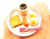 Kawaii Food Ring Coffee Eggs Sausage Toast Miniature Food Jewelry
