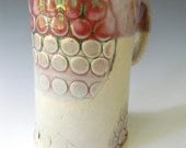 Tall Hand Built Coffee Mug - Bubble Pattern