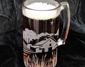 2 Rustic Barn Wedding Beer Steins, Groomsmen Gifts, Wedding Party Gifts