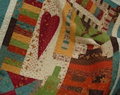 Jelly Roll Sampler Quilted Throw/ Wall Hanging/Lap Quilt