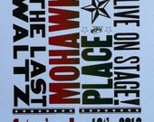 Mohawk Place The Last Waltz Letterpressed Show Poster - Buffalo, NY