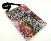 CROSS BODY BAG. Multi-colored. Rainbow "Trees" Fabric. Travel Bag. Cross Body. Mini iPad Carrier. Small Messenger. Made in America.