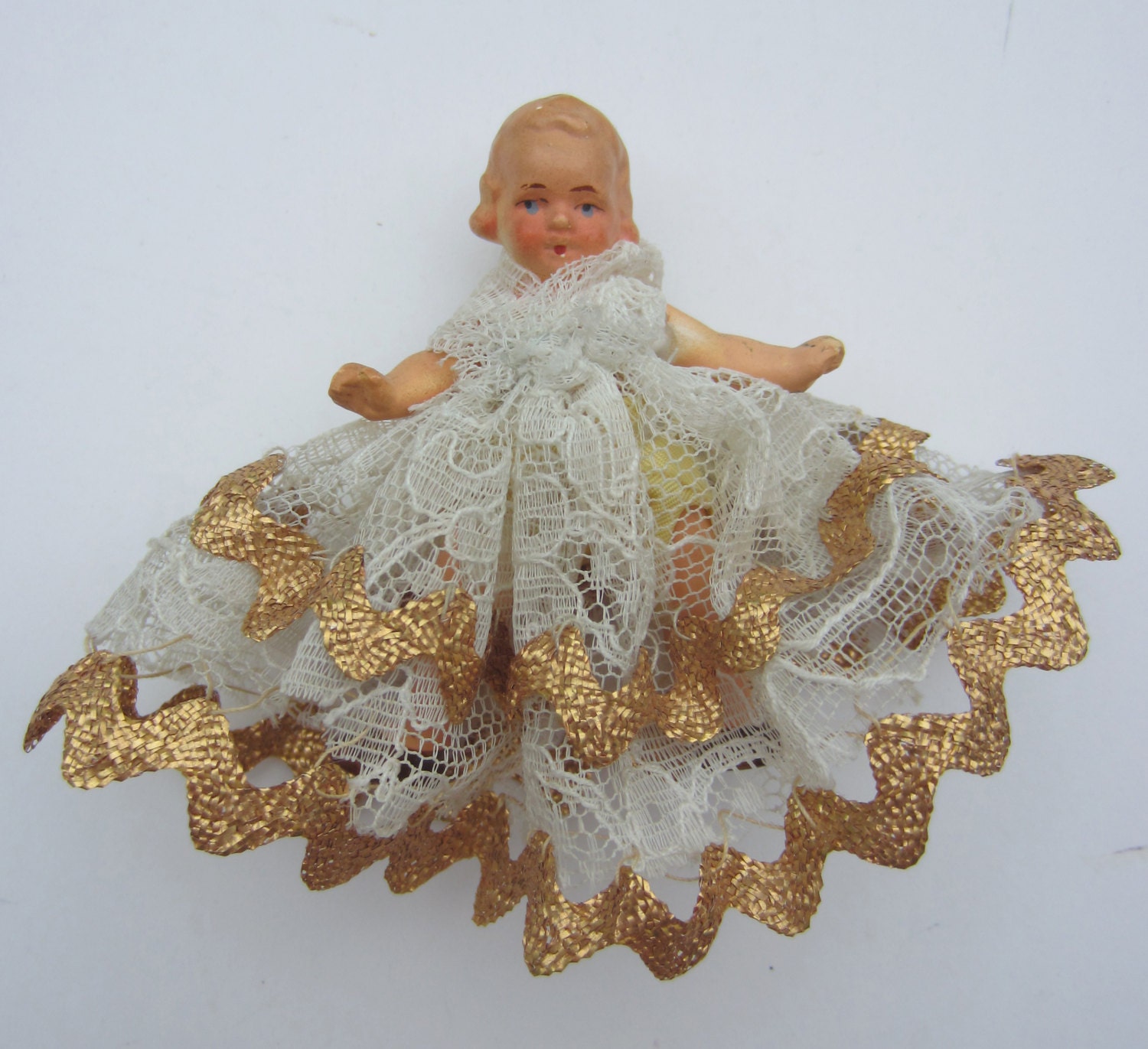 3" German Bisque Dollhouse China Doll Antique Made in Germany Miniature - So Cute