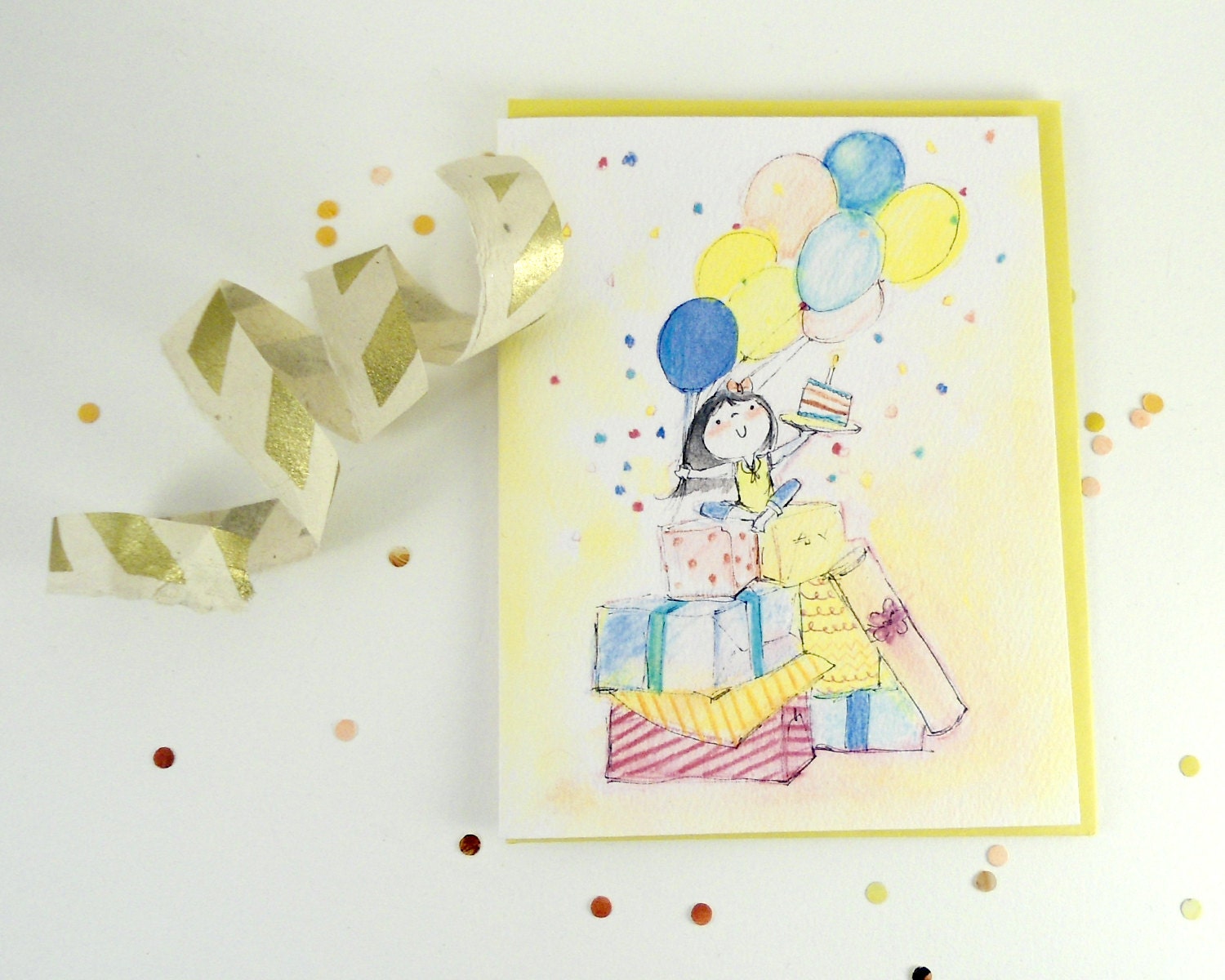 Confetti Birthday Girl Greeting Card