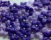 Edible Purple and Lavender Fondant Flowers-Set of 30-Cake/Cupcake Toppers