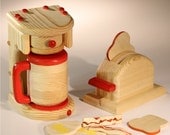 Pretend Food Toaster and Coffeemaker for Kids  -Breakfast Gift Set