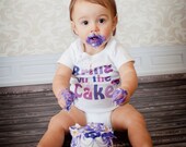 Girls First Birthday Onesie 1st Birthday Onsie Purple Cake Smash Romper by Mumsy Goose