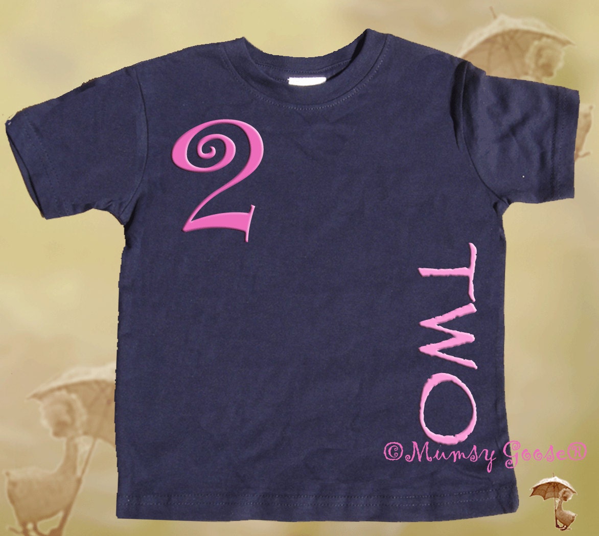2nd Birthday T shirt girls Second Birthday Shirt by Mumsy Goose  Two Shirts Any Age Birthday Shirt