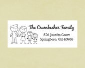 Return address labels, stickers, rectangular--stick family