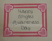 13004 Singles Awareness Anti-Valentine Cross Stitch PDF Pattern - DIGITAL DOWNLOAD
