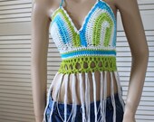 ROCK OUT Hippie Chick- Satin Lined Halter Top in 100% Cotton - Apparel for Music Festivals, Belly Dancers, Renaissance Fair