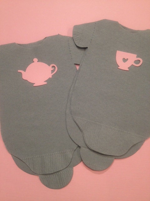 Pack of 30 Baby onesie napkins or banner decoration. Girl tea party theme for shower or sip n see. Il_170x135