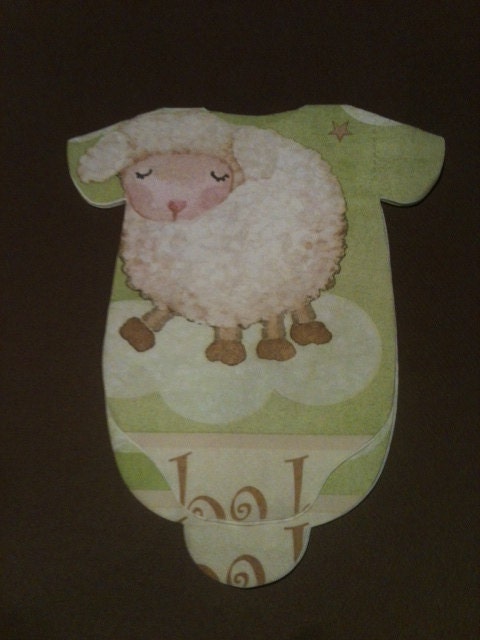 Set of 30 Baby shower onesie napkins and decoration with baby sheep. Il_570xn