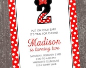 Minnie Mouse Birthday Invitation - Any Age - 1.00 each with envelope Il_170x135