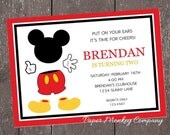 Mickey Mouse Birthday Invitation - 1.00 each with envelope Il_170x135