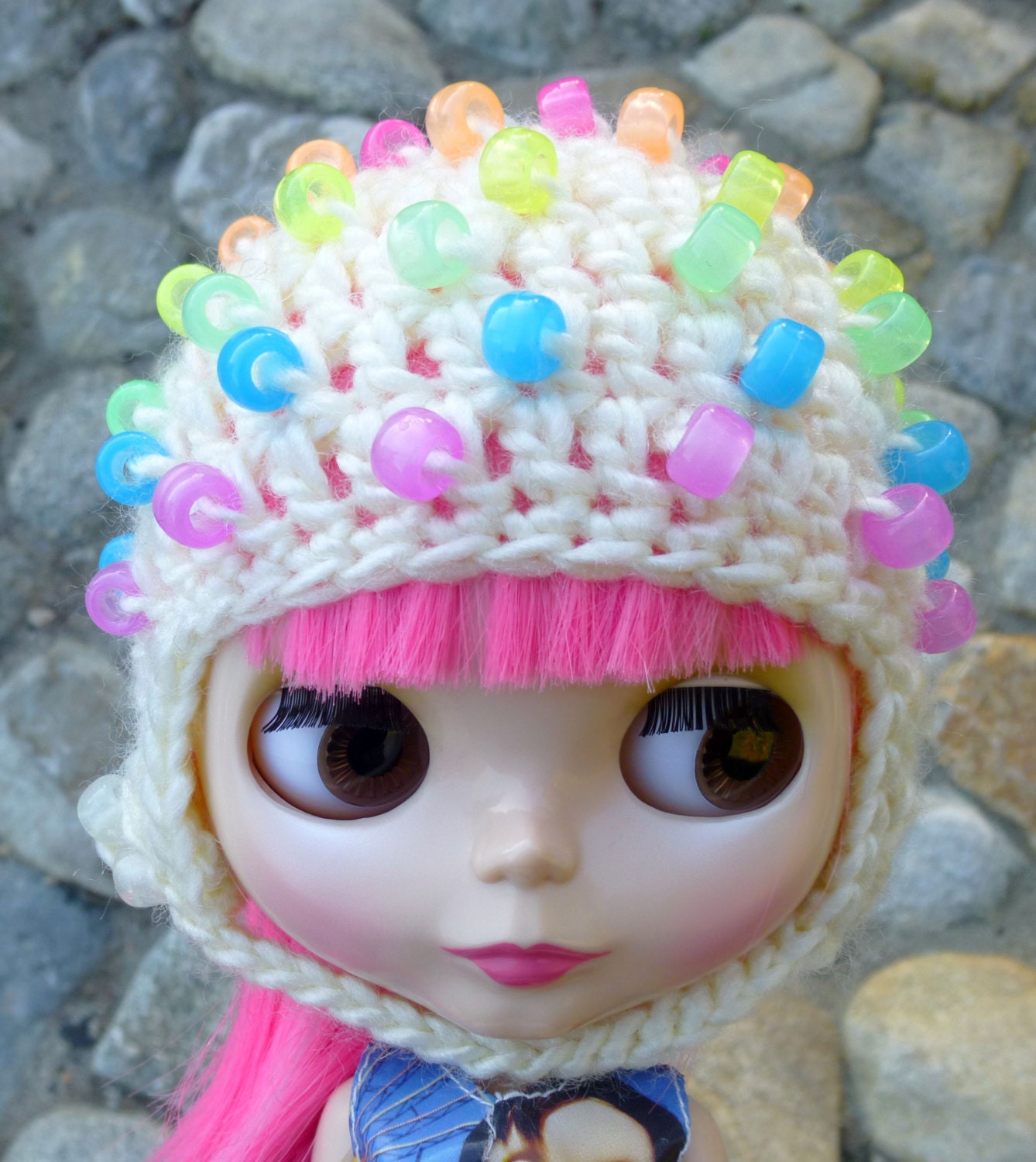 Bauble Helmet for Blythe: GID Rainbow