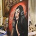 Vampira tribute "Cemetery Smoke" original oil painting on canvas