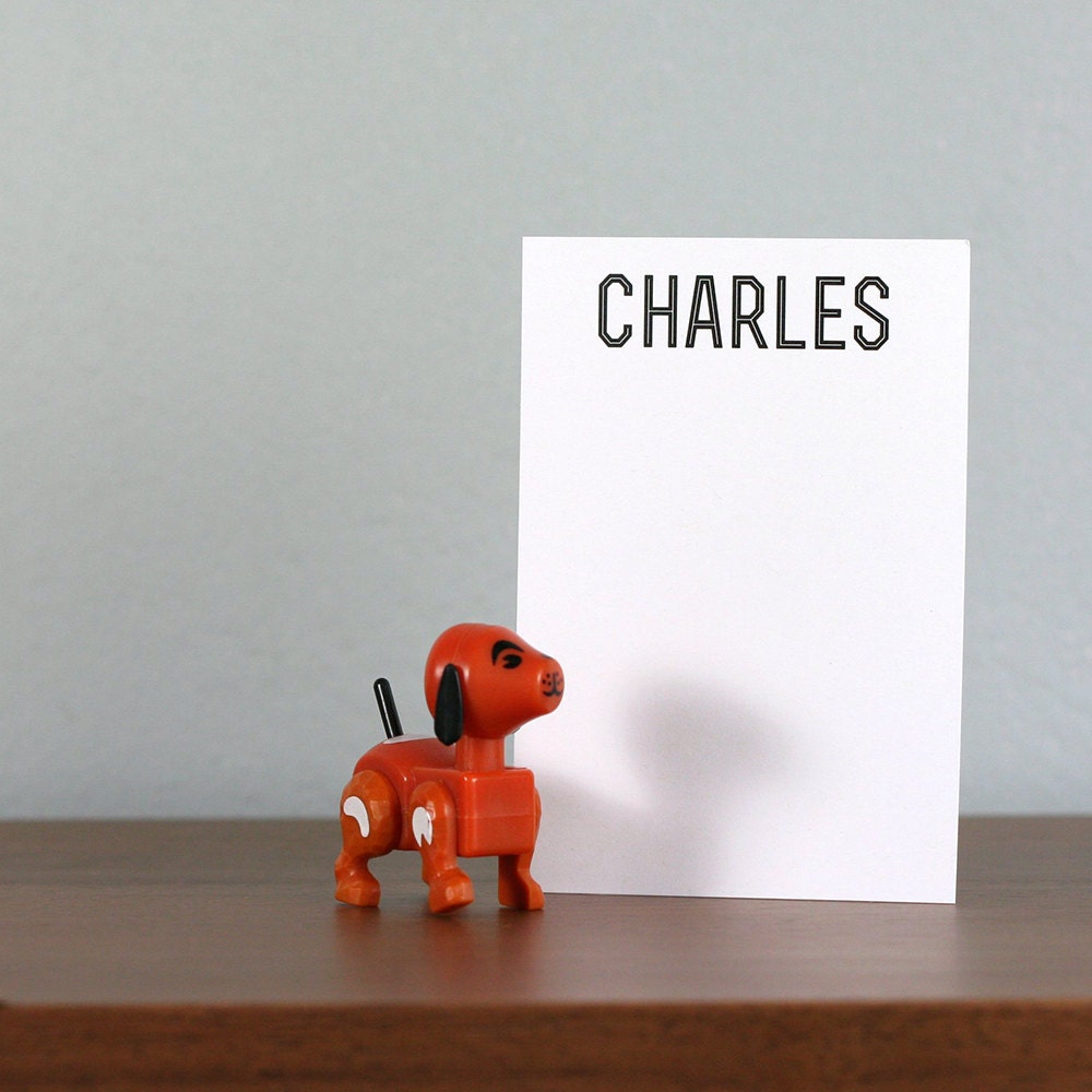 5 Personalized Mad Men Inspired Stationery and Kraft Envelopes - 100% Recycled