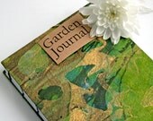 Garden Journal The Essentials covered with with hand marbled paper and coptic stitching - Available to Ship
