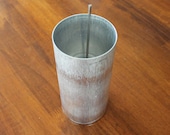 Seamless aluminum candle mold 3"x6.5" with wick pin