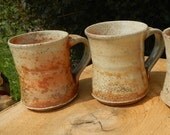Pair of Tully Clay Wood-Fired Shino Mugs reserved for Bobaire