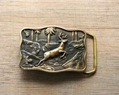 Oh Deer - Vintage 1978 Brass Buckle - Deer - Woodland - Brass - Forest - BTS Buckle - Buck