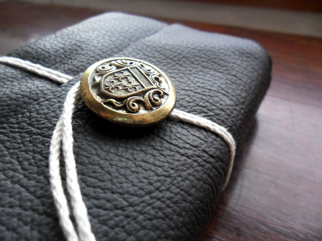 Dark brown leather journal