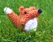 Mr Fox -- mini original amigurumi collectible forest animals creatures woodsy woodland whimsical funny sweet cute