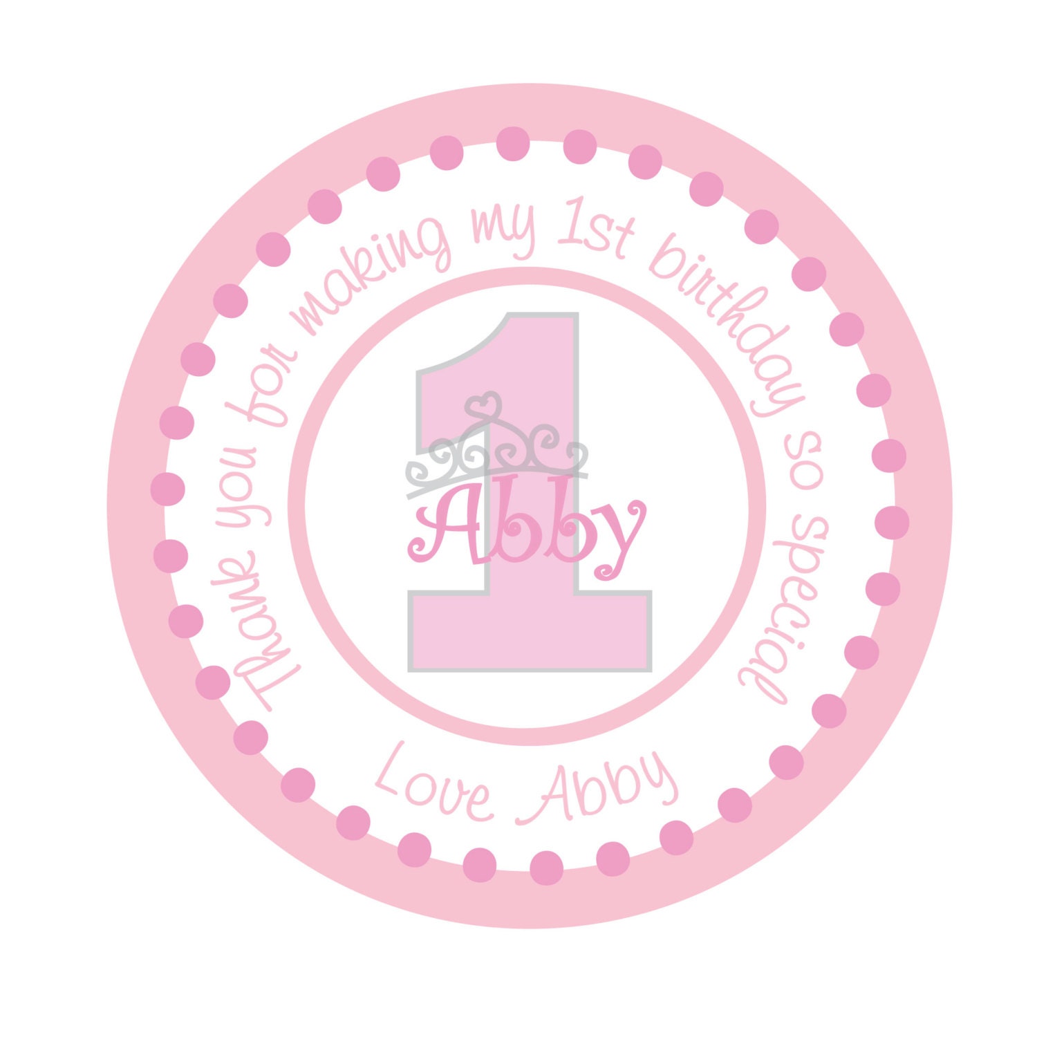 Personalized Princess Stickers, tiara, Pink,Children, Kids, Party, Favor stickers, Seals, Labels, Personalized Party Stickers Set of 24 Il_570xn