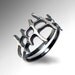 SAMURAI Mens Sterling Silver Ring,  Unique Mens Ring, Large men black ring,  Contemporary Italian Jewelry