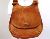 SALE Brown Coach Purse Vintage 1970s Distressed Leather Handbag