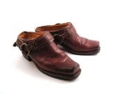 Frye Harness Boots Vintage 1980s Shoes Brown Leather Women's size 7 1/2