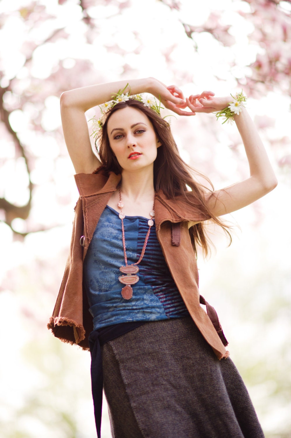 The Sedona Sky Agate Slice Statement Necklace