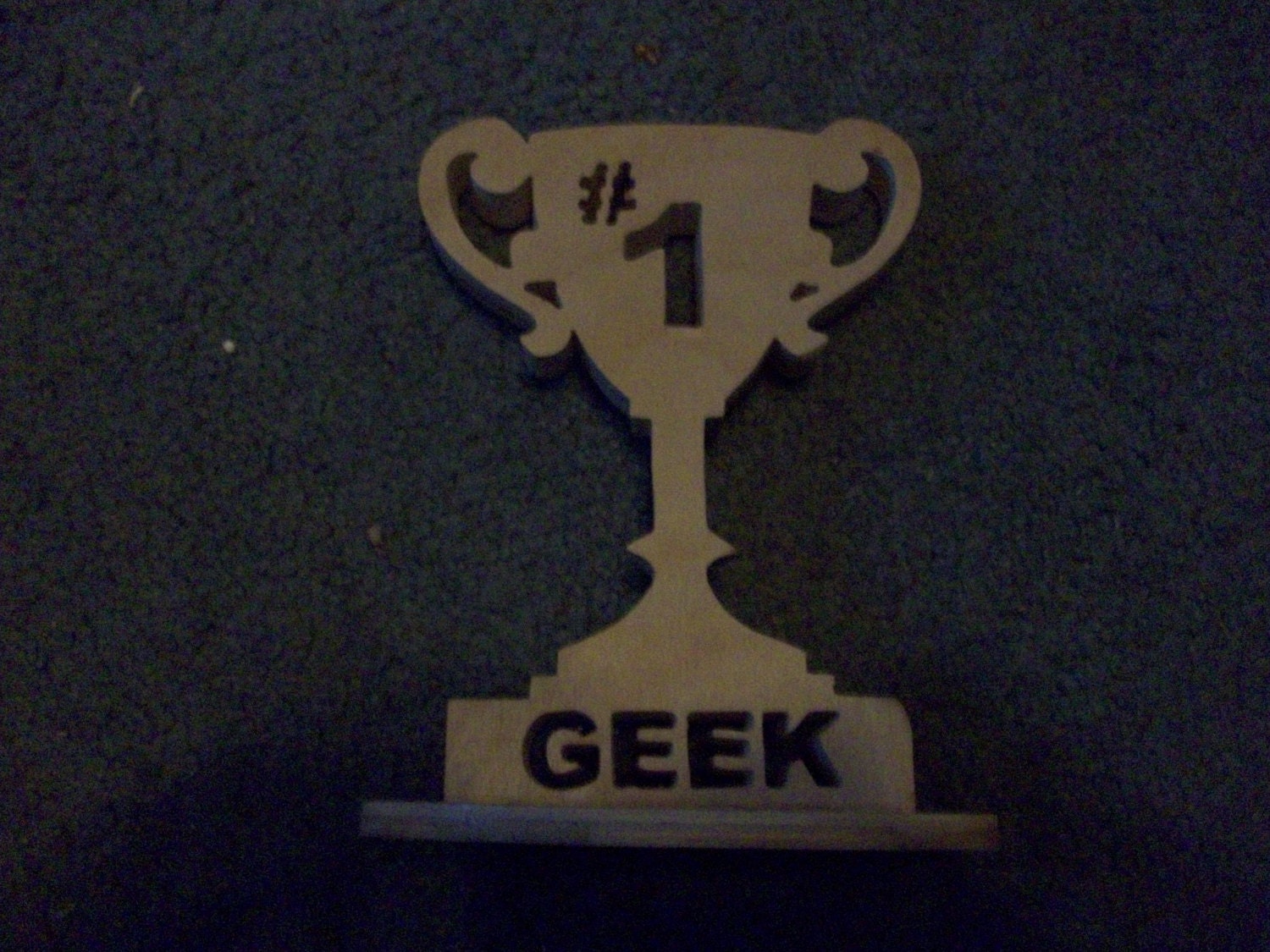 Wooden number one Geek trophy