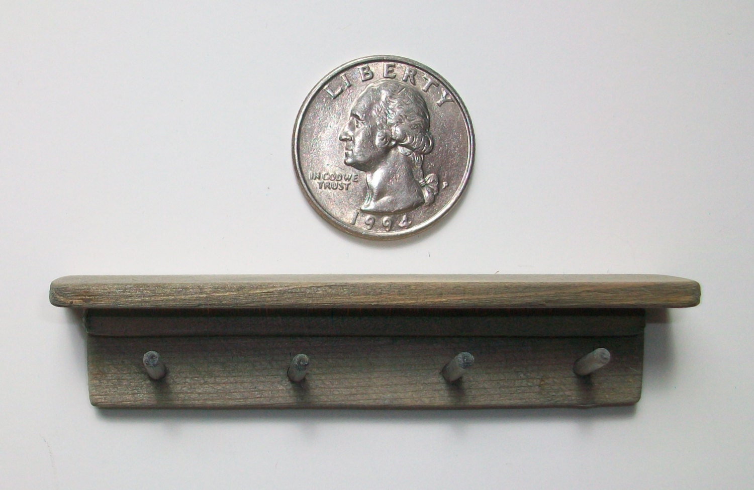 Peg Rack in Weathered Grey (1 inch dollhouse scale)