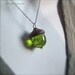 Glass Acorn Necklace - Olivine with Goldstone by Bullseyebeads