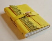 Vegan Faux Leather Journal/ Notebook-Yellow -  Birthday Gift Idea