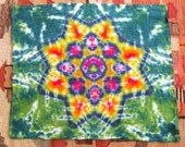 Tie Dye Tapestry - Lotus Blossom Mandala - Jungle Flower - 38in x 30 in. - Ready to Ship