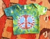 Tie Dye Baby Shirt - 6m - Lap-T - Forest Peace Sign - Ready to Ship
