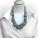 Statement necklace with nautical knots, linen beige or choose your color. Cotton necklace, office fashion. Nautical jewelry