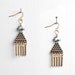 NEW - Textured Pyramid Earrings with Brass Accents and Onyx Arrows