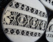 ANTIQUE LACE HooP ART Vintage Metal Hoops Wedding Gifts Decor Patina and Lace