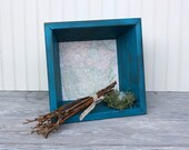 Urban Blue Ribbed Wood Bowl