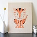 Tiger Print, Birch Wood, Screenprint, Jungle Art