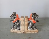 vintage Scottie Dog bookends / scottish terrier Made in Japan