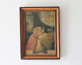Antique lithograph framed Mother and Child print