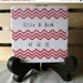 ON SALE Personalized Chevron Trivet, Red