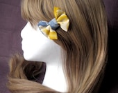 Kimono Silk Bow Hair Clip, Japanese Kawaii Hair Accessory, Bow Kanzashi