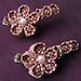 Tsumami Kanzashi Flower - Set of 2 Hairclips - Red and White