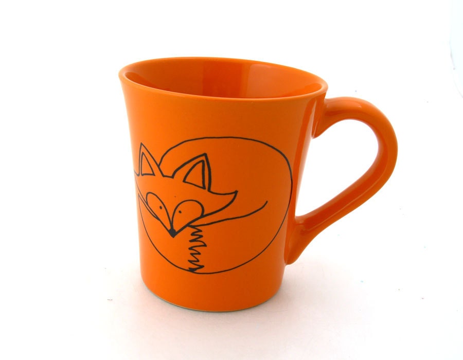 Custom Fox Mug Orange can be personalized